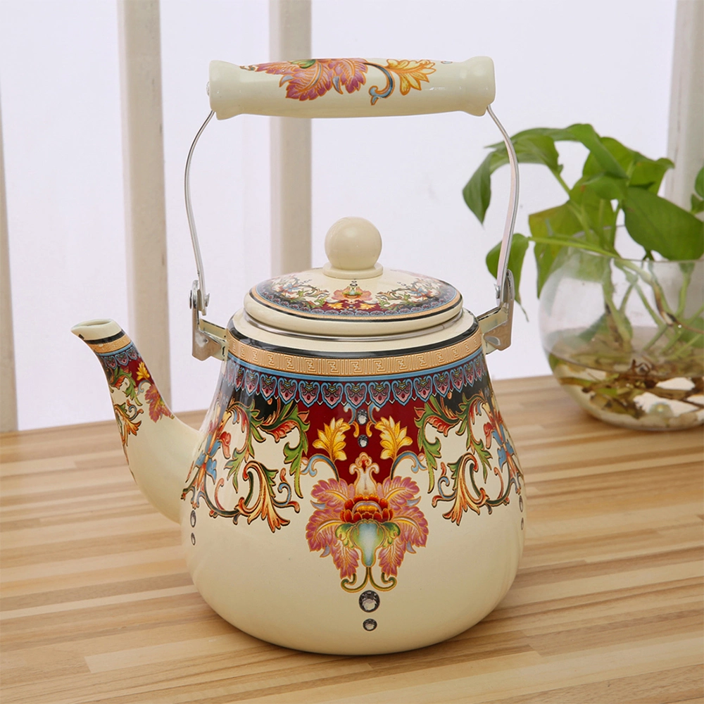 Durable Elegant Decal Enamel Jug/Teapot/Kitchenware