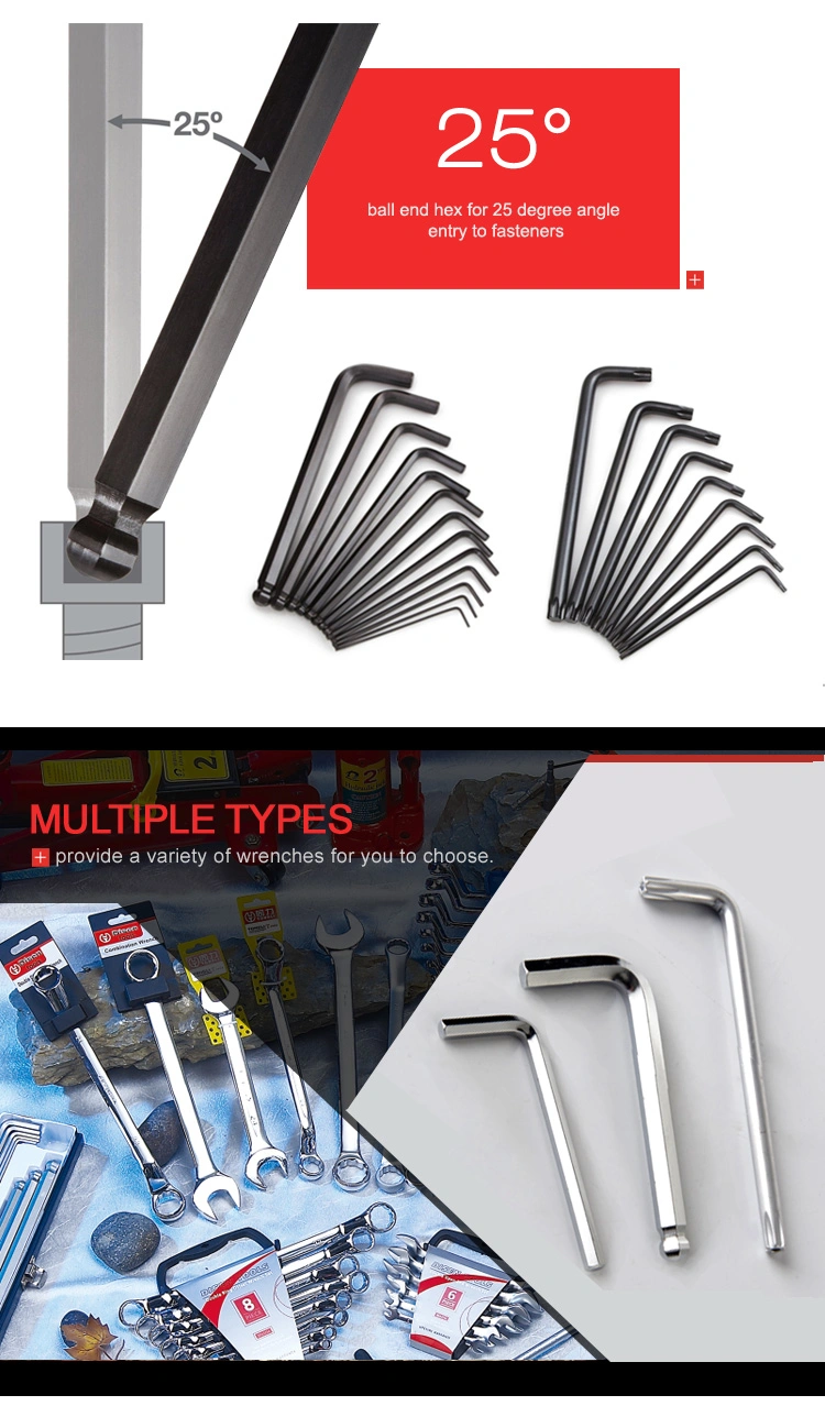 9PCS Carbon Steel Middle Long Hex Torx Key Wrench Set