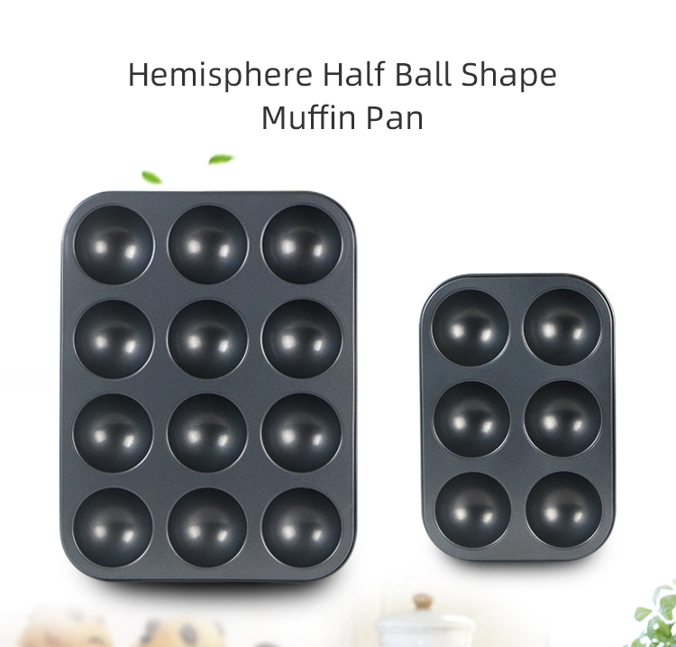 Carbon Steel Non Stick 6-Cup 12-Cup Half Ball Muffin Baking Pan Hemisphere Shape Cupcake Baking Mold Baking Pans