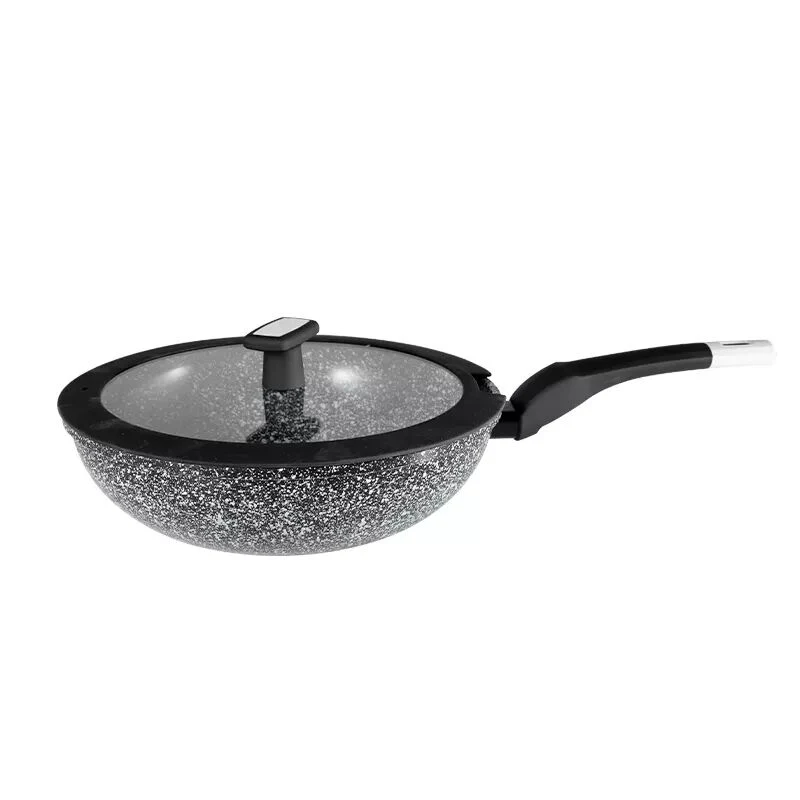 7 PCS Forged Aluminium Cookware Wok with Granite Coating Pots and Pans with Induction Bottom
