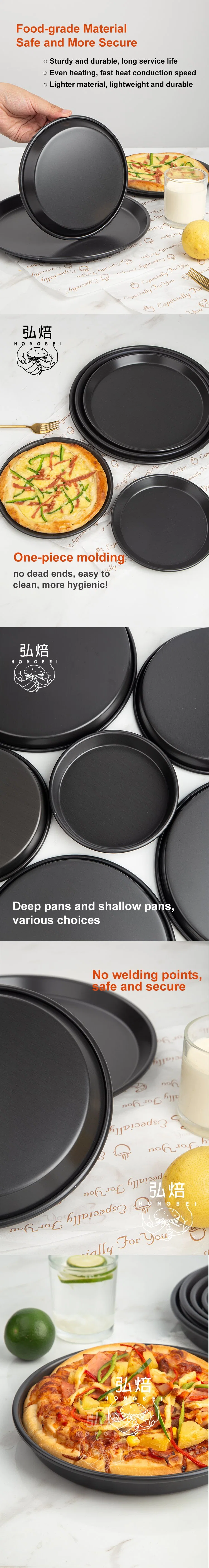 Black Color 8 Inch Anodized Aluminum Pizza Pans