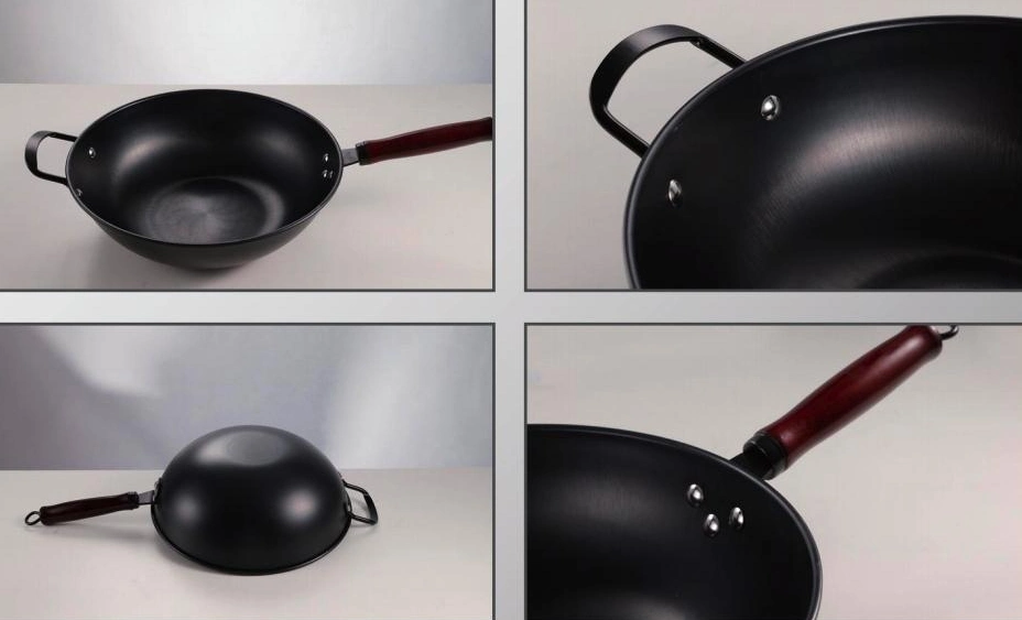 Amazon Non Toxic Lightweight Portable Iron Wok with Long Handle