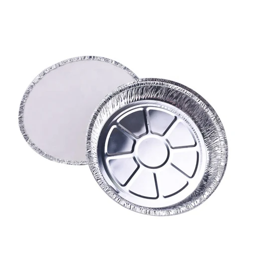 9 Inch Round Disposable Aluminum Foil Food Containers Round Shaped Pizza Foil Baking Pan with Lids